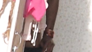 Mumbai bhabhi caught by long distance camera changing after shower.