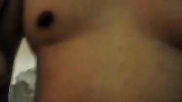 Indian Shinny aunty stripping off her clothes to reveal juicy tits and dotted panty to take it off and finger her cunt to masturbate on cam.