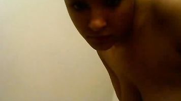 Mature wife enjoying testy cock juice on her boobs