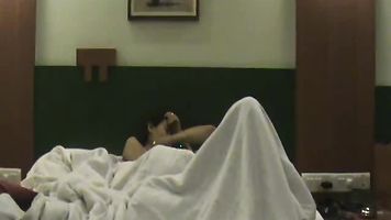 Chandigarh raand one more time back at work seducing her client in hotel riding on top of him