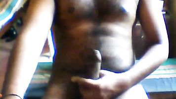 Srilankan Teen Boy masturbating with his uncut dick