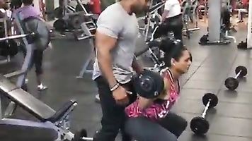 bhabhi in gym with trainer