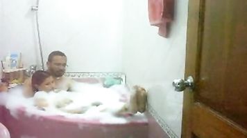 indian aunty bath tub