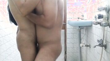 Indian bhabi with dewar in bathroom