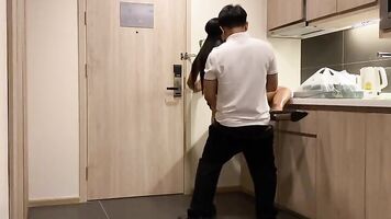 Hotel room service got some service from me (Caught on camera)