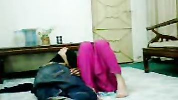 Desi wife in kitchen cooking, suddenly hubby comes in took off her shalwar